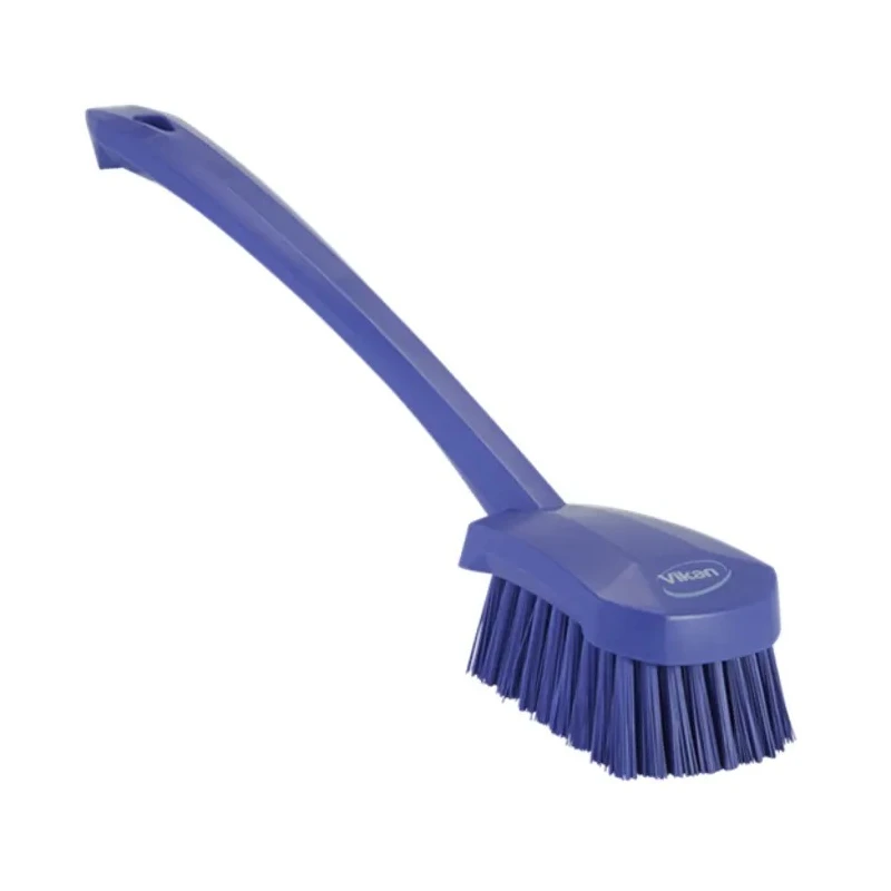 Vikan Hard Bristle Purple Scrubbing Brush with 36 mm Polyester Bristle Length, Purple Handle 41868