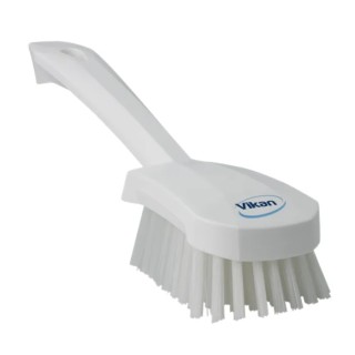 Vikan Hard Bristle White Scrubbing Brush, 36 mm Bristle Length, Polyester Bristle Material 41925