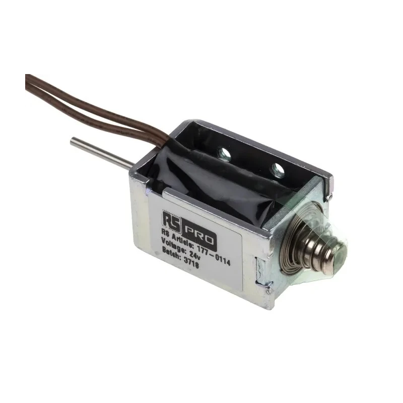 RS PRO Push Action DC D-Frame Linear Solenoid 29.35 mm Length 15.9 mm Width 19.1 mm Depth 24VDC 177-0114