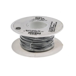 Alpha Wire 5852 Series Grey PTFE Equipment Wire, 28 AWG, 7 x 0.13 mm Core Strands, 30 m Length, Silver Plated 5852 SL005