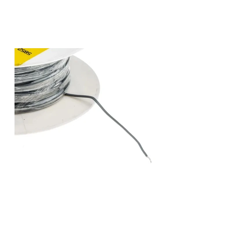 Alpha Wire 5852 Series Grey PTFE Equipment Wire, 28 AWG, 7 x 0.13 mm Core Strands, 30 m Length, Silver Plated 5852 SL005