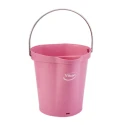 Vikan 6L Plastic Pink Round Bucket with Handle and Wide Drip-Free Spout 56881