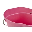 Vikan 6L Plastic Pink Round Bucket with Handle and Wide Drip-Free Spout 56881
