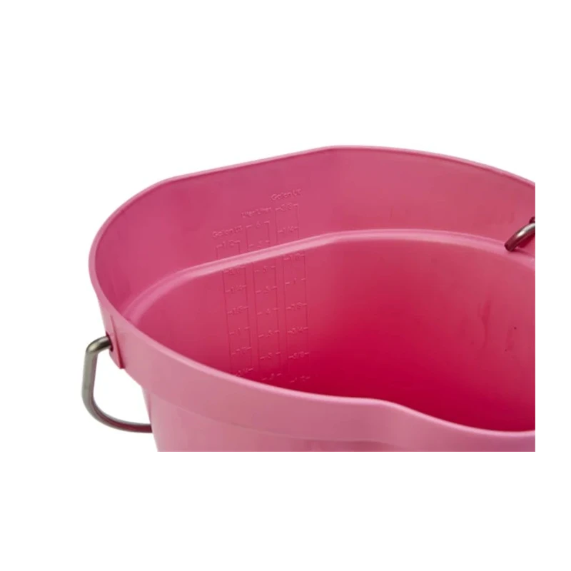 Vikan 6L Plastic Pink Round Bucket with Handle and Wide Drip-Free Spout 56881