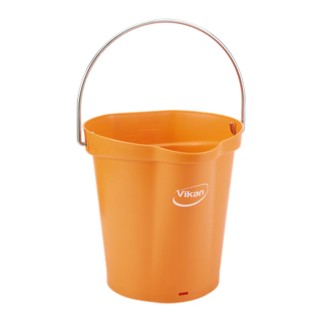 Vikan 6L Plastic Round Orange Bucket with Handle 260mm x 270mm x 258mm 56887