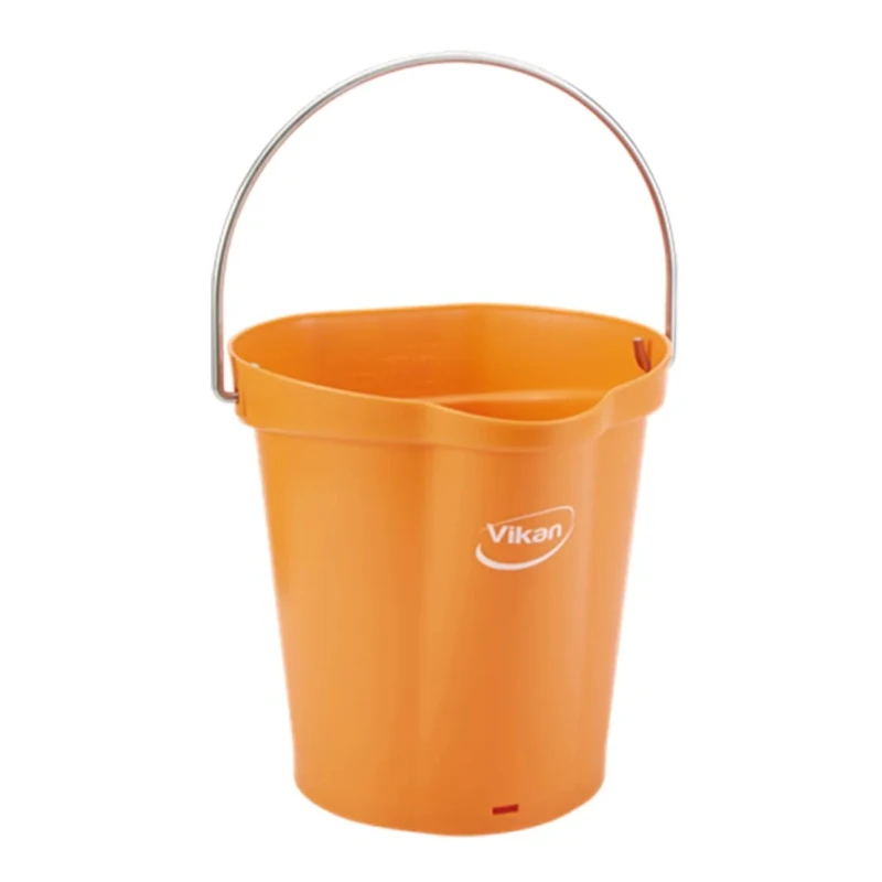 Vikan 6L Plastic Round Orange Bucket with Handle 260mm x 270mm x 258mm 56887