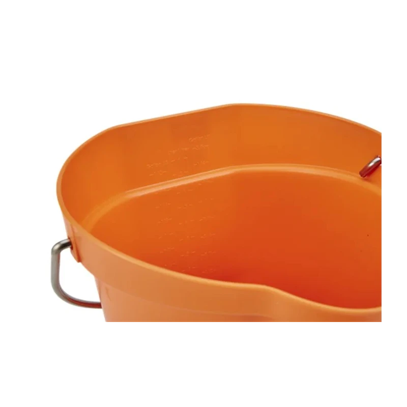 Vikan 6L Plastic Round Orange Bucket with Handle 260mm x 270mm x 258mm 56887
