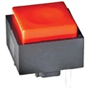C & K KS Series Push Button Switch, Momentary, Through Hole Mount, Red Actuator, 12.32 mm Cutout, SPST, 50 V dc/ac KS11R23CQD