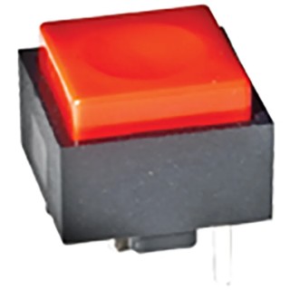C & K KS Series Push Button Switch, Momentary, Through Hole Mount, Red Actuator, 12.32 mm Cutout, SPST, 50 V dc/ac KS11R23CQD