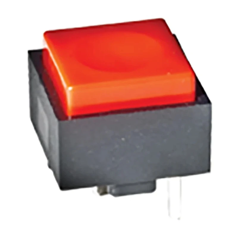 C & K KS Series Push Button Switch, Momentary, Through Hole Mount, Red Actuator, 12.32 mm Cutout, SPST, 50 V dc/ac KS11R23CQD