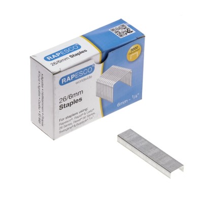 Rapesco Staple 26/6 mm Steel Wire Galvanized Finish S11662Z3