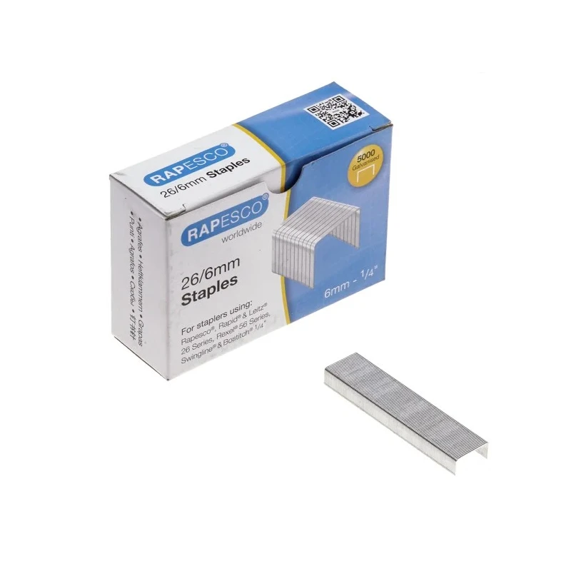 Rapesco Staple 26/6 mm Steel Wire Galvanized Finish S11662Z3