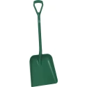 Vikan Square Shovel 345 mm Blade Width, 379 mm Blade Length, 1150 mm Handle Length, Polypropylene, Green 56232