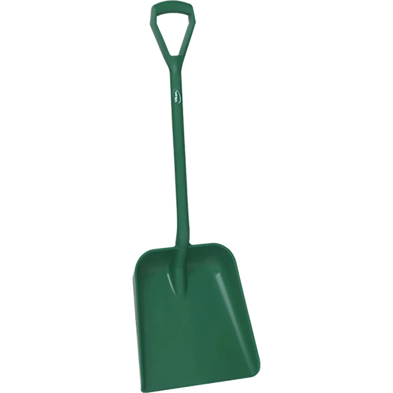 Vikan Square Shovel 345 mm Blade Width, 379 mm Blade Length, 1150 mm Handle Length, Polypropylene, Green 56232