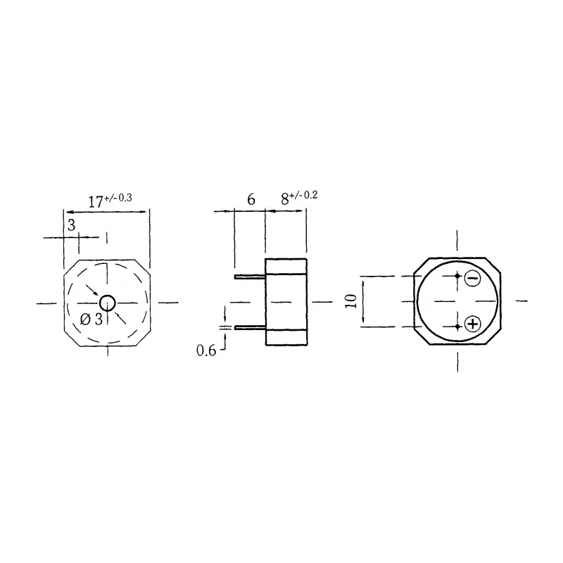 Sonitron 24 mm Through Hole Continuous Internal 1.5 V dc Min 15 V dc Max Piezo Buzzer Component SMA-24L-P17.5
