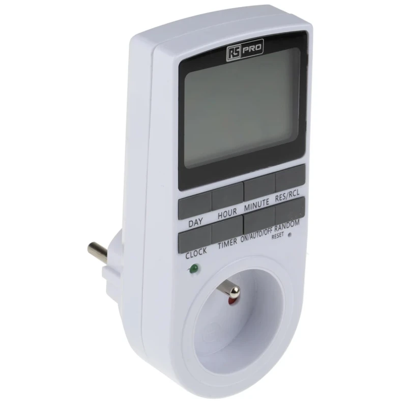 RS PRO Digital Plug In Timer 230V AC 50Hz Type E Socket 178-5375