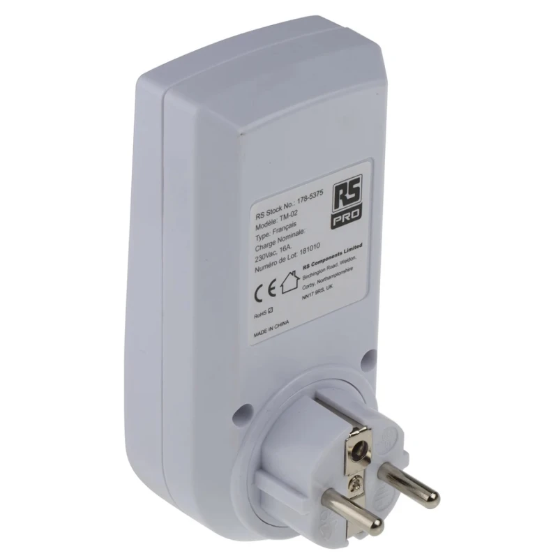 RS PRO Digital Plug In Timer 230V AC 50Hz Type E Socket 178-5375