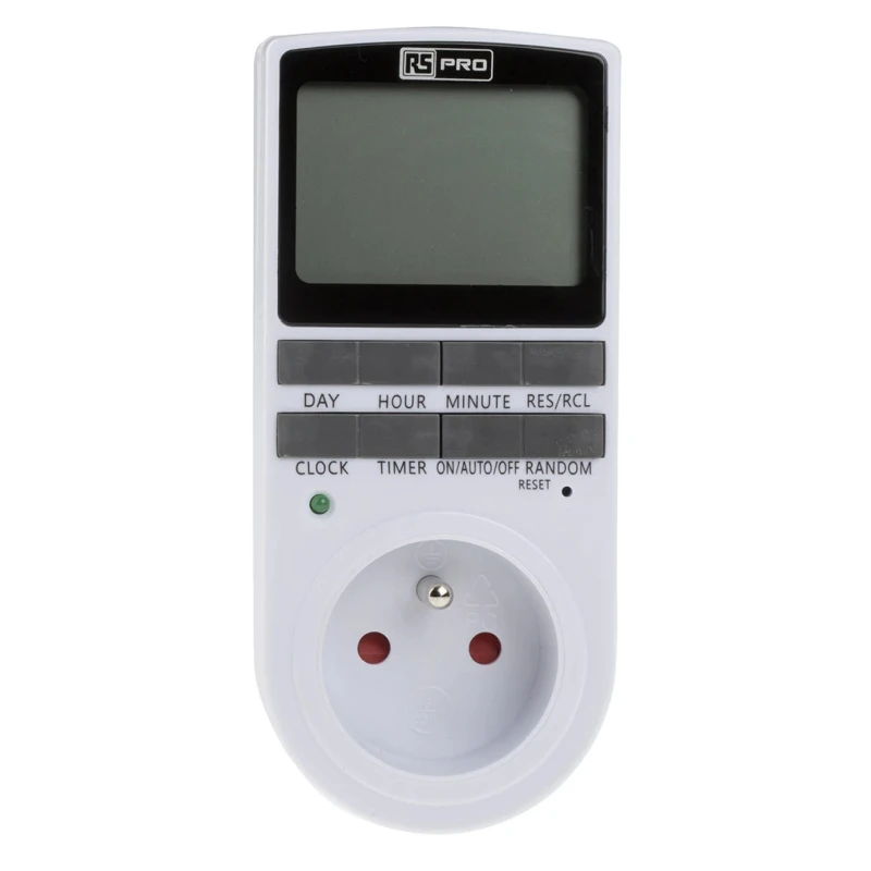 RS PRO Digital Plug In Timer 230V AC 50Hz Type E Socket 178-5375