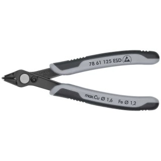 Knipex Super Knips® Shear ESD Safe Side Cutter 125mm Jaw Width 9mm Maximum Cutting Capacity 1.6mm 78 61 125 ESD