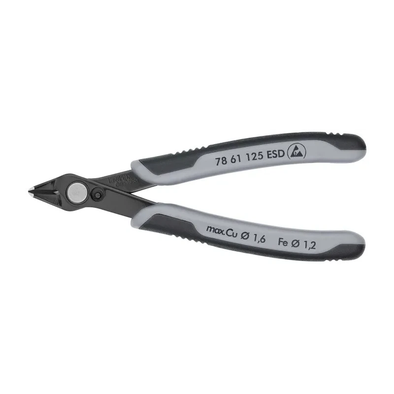 Knipex Super Knips® Shear ESD Safe Side Cutter 125mm Jaw Width 9mm Maximum Cutting Capacity 1.6mm 78 61 125 ESD