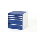 Bott 4 Drawer Unit Steel Storage Cabinet 600mm Height x 650mm Width x 650mm Depth 40019015.11v