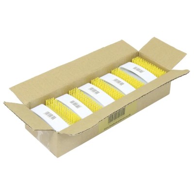 RS PRO Hard Bristle White Scrubbing Brush Yellow, Polyester Bristle Material 270mm Width 95mm Depth 178-7662