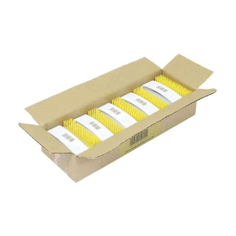 RS PRO Hard Bristle White Scrubbing Brush Yellow, Polyester Bristle Material 270mm Width 95mm Depth 178-7662