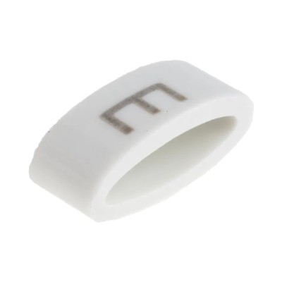 HellermannTyton Slide-On Cable Marker Black Pre-Printed "E" for 1.8 to 6.3 mm Cable Diameter HODS85