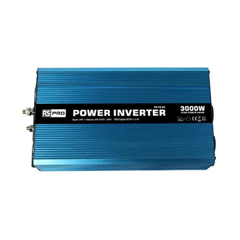 RS PRO Chassis Mount 3000W Fixed Installation DC-AC Power Inverter 24V Input 230V Output 179-3341