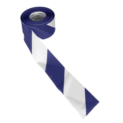 RS PRO White Blue High Density Polyethylene Barrier Tape 75 mm x 500 m 0.025 mm Thickness 179-4713