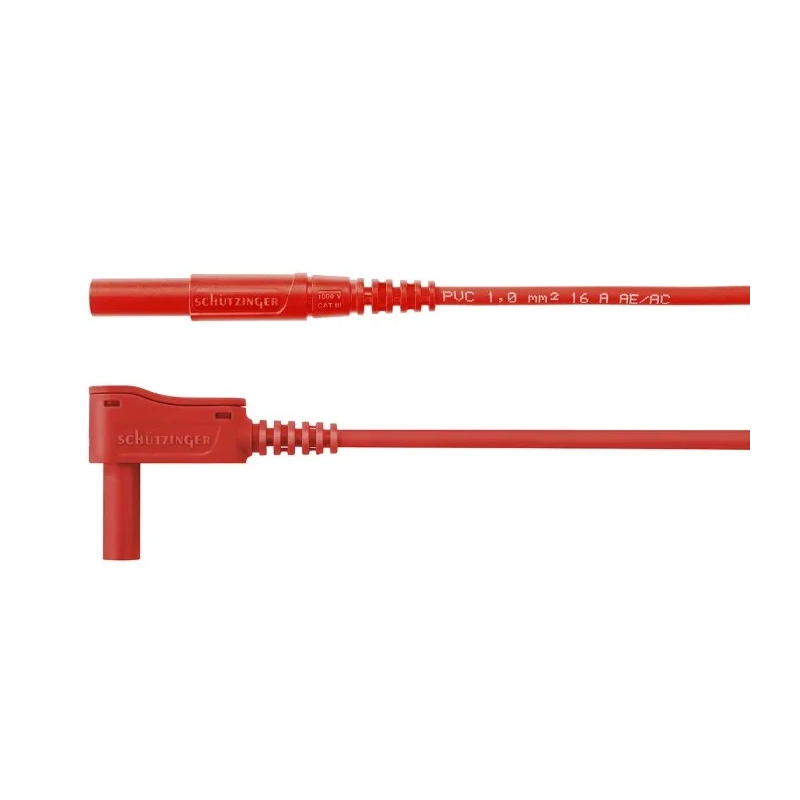 Schutzinger 16A 1kV Red 2m Test Lead with 4 mm Connector MSWFK A341 / 1 / 200 / RT