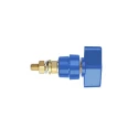 Schutzinger Blue 4 mm Insulated Brass Terminal Post 1kV M8 x 0.75 Thread 100A POL 102 L / BL
