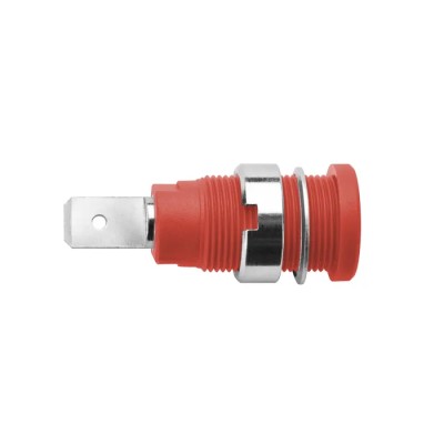 Schutzinger Red Female Banana Socket 4 mm Connector 1kV 10A Nickel Plating SEB 6452 Ni / RT / 2012