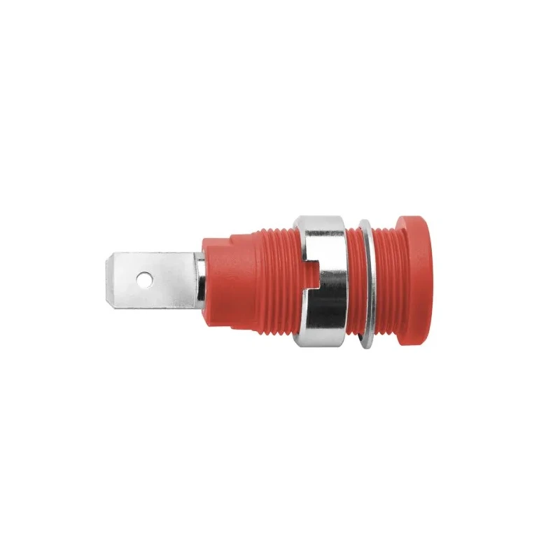 Schutzinger Red Female Banana Socket 4 mm Connector 1kV 10A Nickel Plating SEB 6452 Ni / RT / 2012