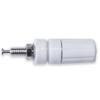 Mueller Electric White 15A Binding Post with Brass Contacts Nickel Plated 9.53mm Hole Diameter BU-P3760-9