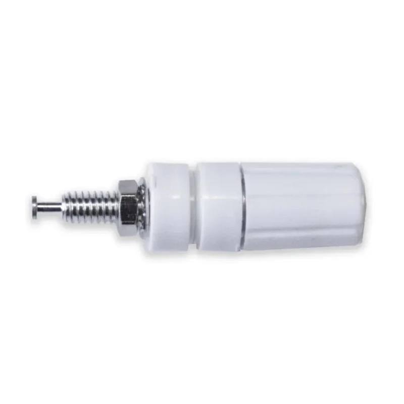 Mueller Electric White 15A Binding Post with Brass Contacts Nickel Plated 9.53mm Hole Diameter BU-P3760-9