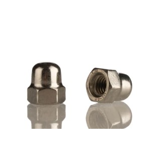 RS PRO Plain Stainless Steel Hex Nut M6, DIN 1587, Type 304 Stainless Steel 248-4416