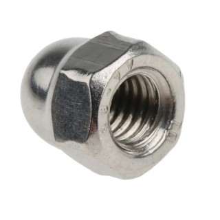 RS PRO Bright Zinc Stainless Steel Dome Nut M6 Metric, Overall Height 12.0mm, DIN 1587, Grade A4 248-4494