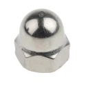 RS PRO Bright Zinc Stainless Steel Dome Nut M6 Metric, Overall Height 12.0mm, DIN 1587, Grade A4 248-4494