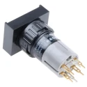 EAO Illuminated Push Button Switch 16mm Cutout Diameter Raised Rectangular Actuator RoHS Compliant 31-421.036