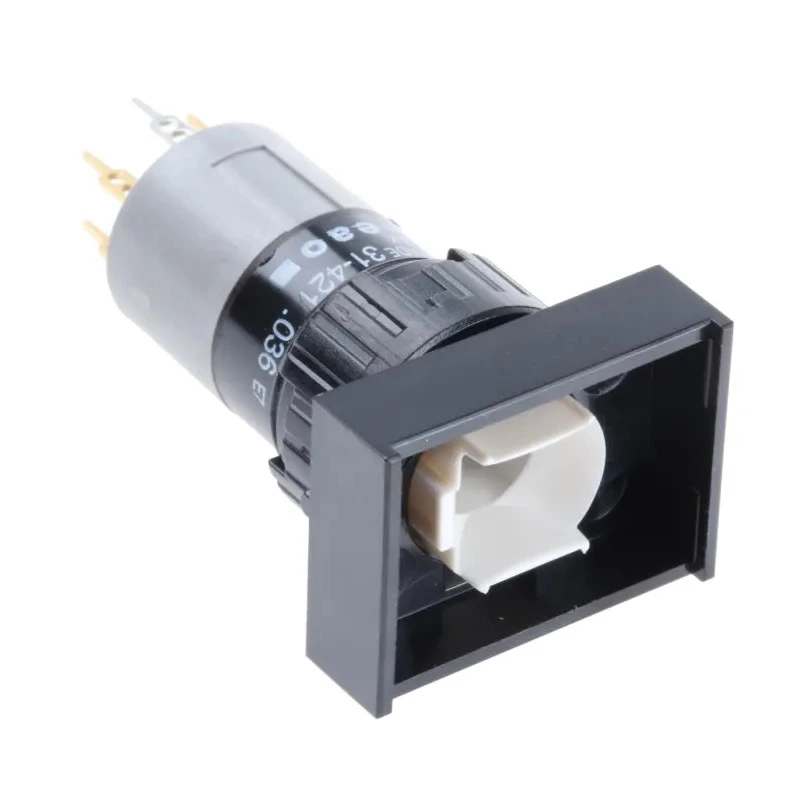 EAO Illuminated Push Button Switch 16mm Cutout Diameter Raised Rectangular Actuator RoHS Compliant 31-421.036