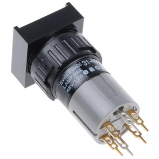 EAO Illuminated Push Button Switch, Button Actuator, 16mm Panel Cut-out, Model 31-451.036
