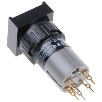 EAO Illuminated Push Button Switch, Button Actuator, 16mm Panel Cut-out, Model 31-451.036