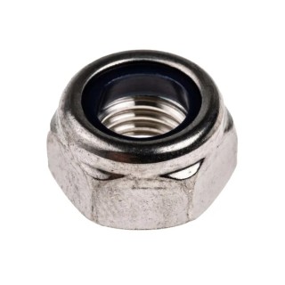 RS PRO Plain Stainless Steel Locknut Nylon Insert M12 DIN 985 A4 Grade 19mm Width 12mm Height 248-4539