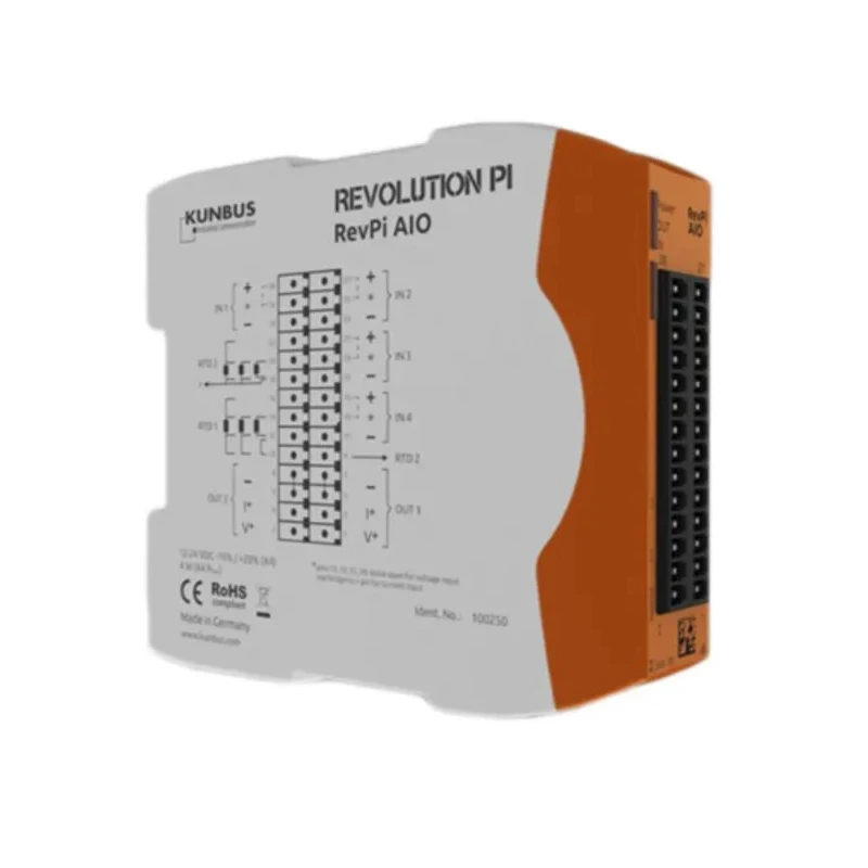 Revolution PI RevPI AIO Analog Series PLC I/O Module 12, 24V dc for Use with Revolution Pi Core PR100250
