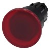 Siemens SIRIUS ACT 3SU10 Series Red Latching Push Button Switch 22 mm Cutout Plastic IP67 IP69K IP66 3SU1001-1BA20-0AA0