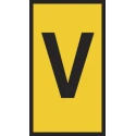 HellermannTyton Slide-On Pre-Printed Cable Marker Black Legend V, Yellow PVC, 4.5mm Length, 11.5mm Width, 1.8-6.3mm HODS85