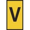 HellermannTyton Slide-On Pre-Printed Cable Marker Black Legend V, Yellow PVC, 4.5mm Length, 11.5mm Width, 1.8-6.3mm HODS85