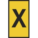 HellermannTyton Slide-On Cable Marker, Black, Pre-Printed "X", Yellow PVC, Cable Diameter 1.8–6.3 mm, Flame HODS85