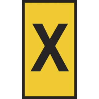 HellermannTyton Slide-On Cable Marker, Black, Pre-Printed "X", Yellow PVC, Cable Diameter 1.8–6.3 mm, Flame HODS85